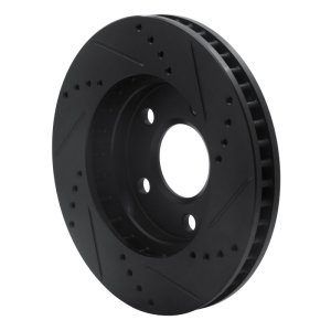 Buick LeSabre Brake Rotor (1) - Front Left - R1 Concepts - Drilled & Slotted - Black - `97-`05